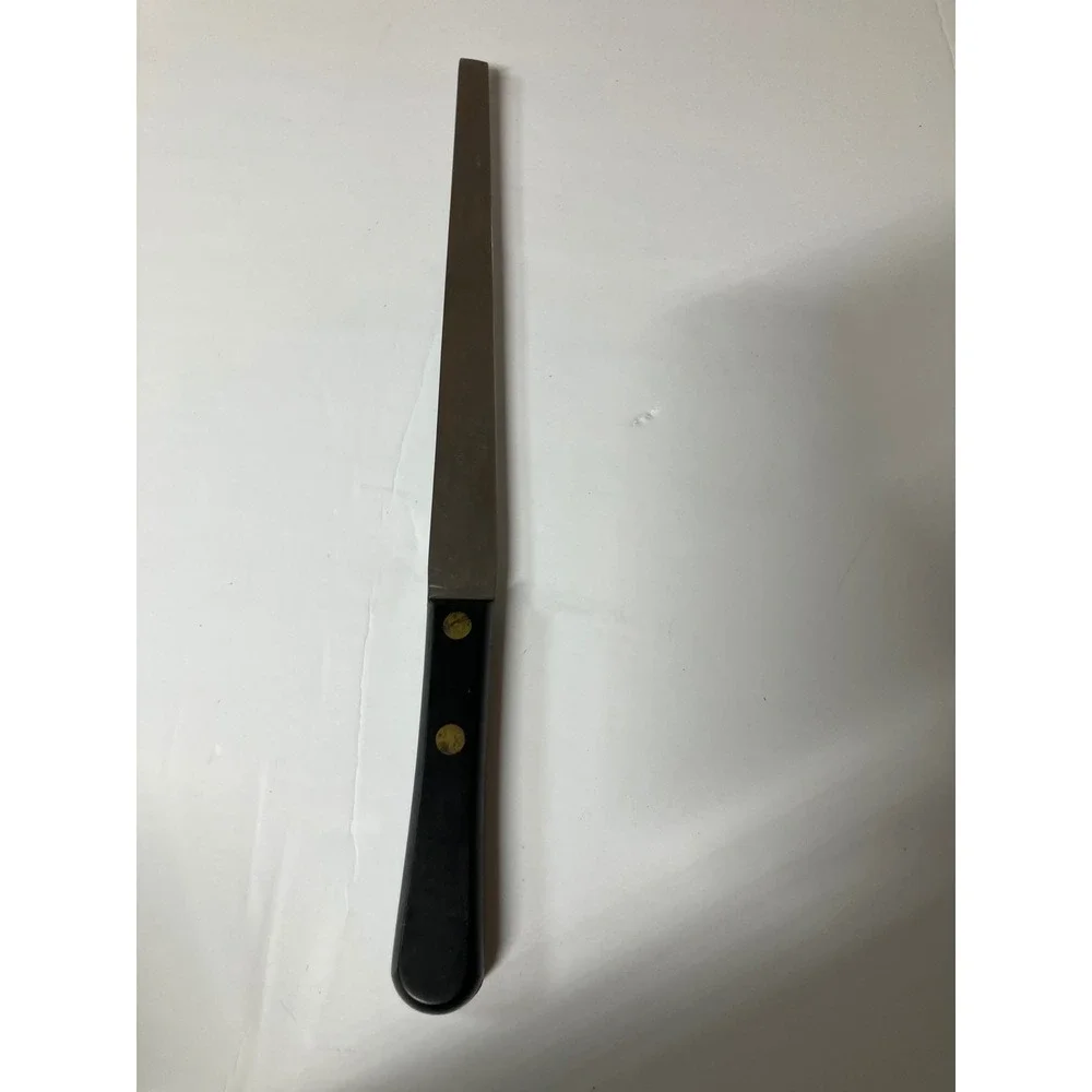Iroquois Meat Slicer‎ Knife Vintage Stainless Steel Black Handle USA